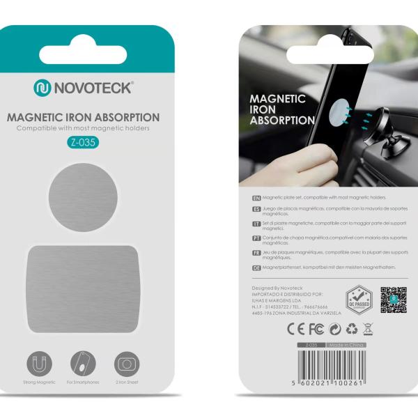 Conjunto de Placas de Absorção Magnética Z - 035 - Compatível com Suportes Universais, Fixação Segura, Fácil de Instalar