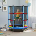 Trampolim Infantil Ø140x190 cm Trampolim para Crianças de 3 - 6 Anos com Rede de Segurança Carga 45 kg para Interior Azul