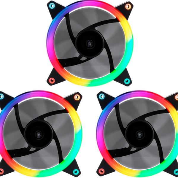 Pack 3x Ventoinhas Candy ARGB 120mm (Preto) - UNYKACH