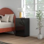 Cómoda com 4 Gavetas de Madeira Cómoda de Dormitório Cómoda Branca para Sala de Estar Estilo Moderno 55x34x80 cm Preto