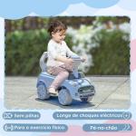 Carro Andador para Bebés de 18 - 36 Meses Carro Andador com Volante Buzina e Sistema Anti - Tombo 53x25x35 cm Azul Claro