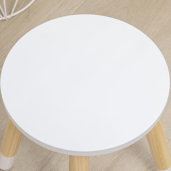 Toucador Infantil de Madeira com Banco Espelho e 2 Gavetas Brinquedo Educativo para Crianças de 3 - 6 Anos 60x40x95cm Branco
