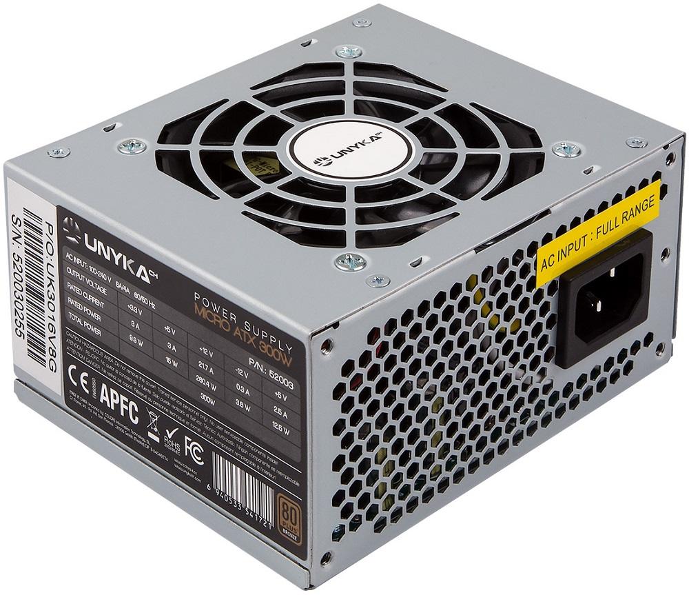 Fonte de Alimentação 20+4 pin ATX 300W 80+ Bronze (Prateado) - UNYKACH