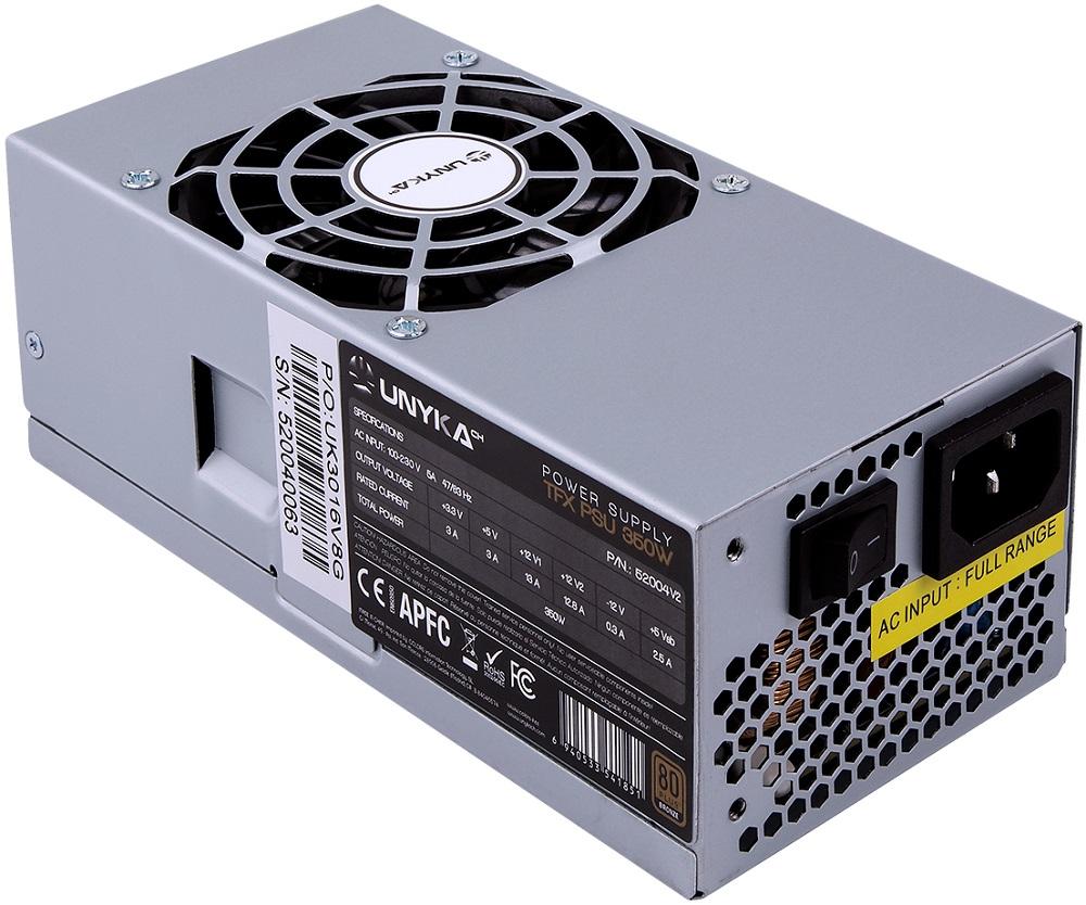 Fonte de Alimentação 20+4 pin ATX 350W 80 Plus Bronze (Prateado) - UNYKACH