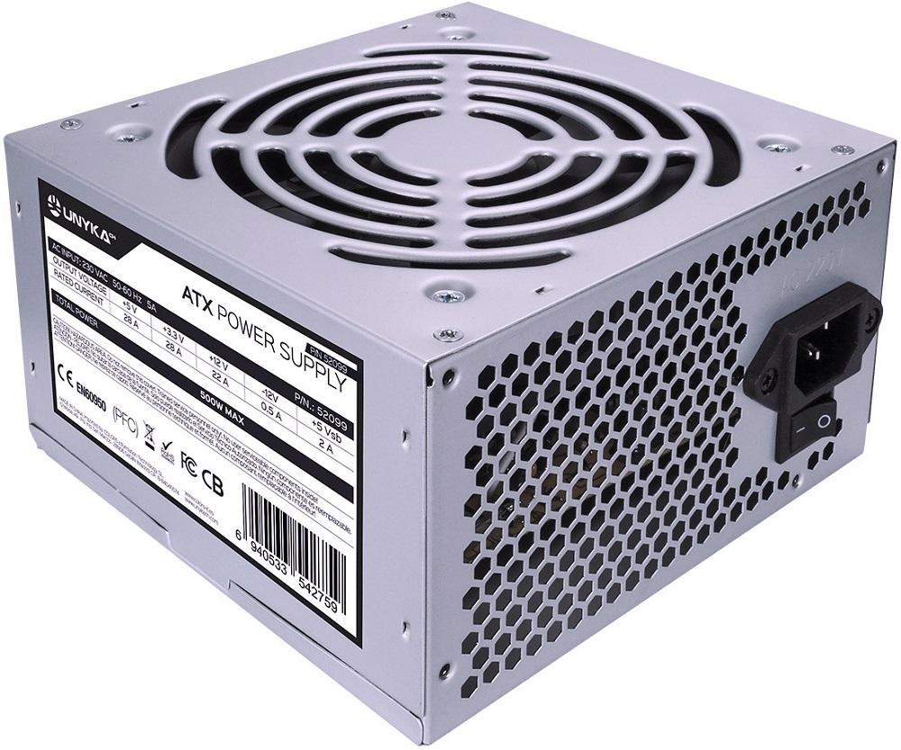 Fonte de Alimentação 20+4 pin ATX 500W (Prateado) - UNYKACH