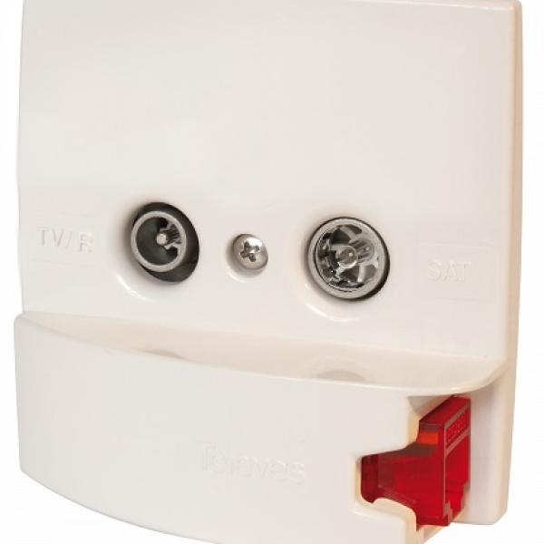 Embelezador Branco Com Tomada RJ45 - TELEVES