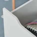 Estante de Madeira para Brinquedos com 3 Compartimentos 2 Prateleiras e Gaveta Móvel com 4 Rodas 60x29,9x90cm Cinza
