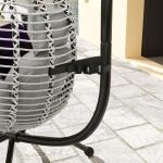 Cadeira Supensa com Suporte com Cesta Dobrável Almofada e Apoio para a Cabeça 110x100x188 cm Cinza e Preto