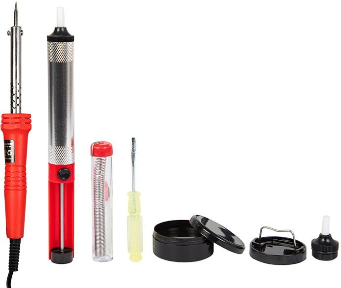 Kit Soldadura (Ferro de Soldar 30W, Dessoldador, Suporte, Solda, Resina e Chave Fenda) - XTREME
