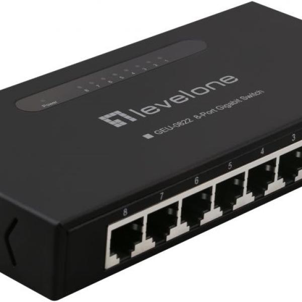 Switch 8 Portas Gigabit Ethernet - GEU - 0822 - LEVELONE