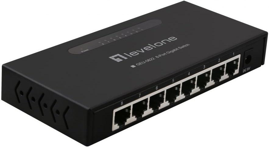 Switch 8 Portas Gigabit Ethernet - GEU - 0822 - LEVELONE