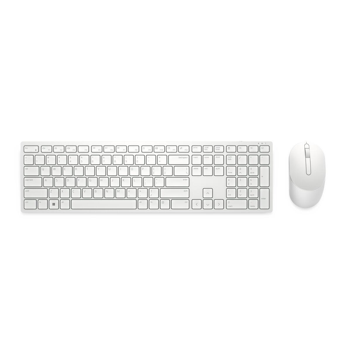 Teclado Dell KM5221W-WH-SPN Branco Preto Qwerty espanhol