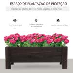 Horta Vertical Floreira de Madeira Retangular com Pés para Flores Plantas Cultivos 100x36,5x36cm Marrom