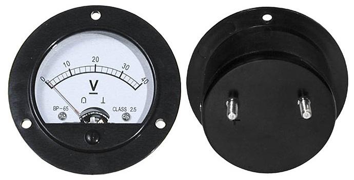 Voltímetro Redondo de Painel 40V DC