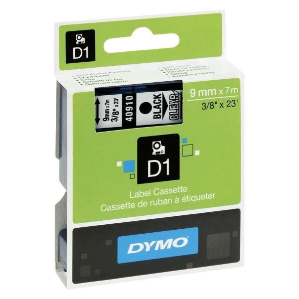 Cinta laminada para máquinas rotuladoras Dymo D1 40910 9 mm LabelManager™ Transparente Preto (5 Unidades)