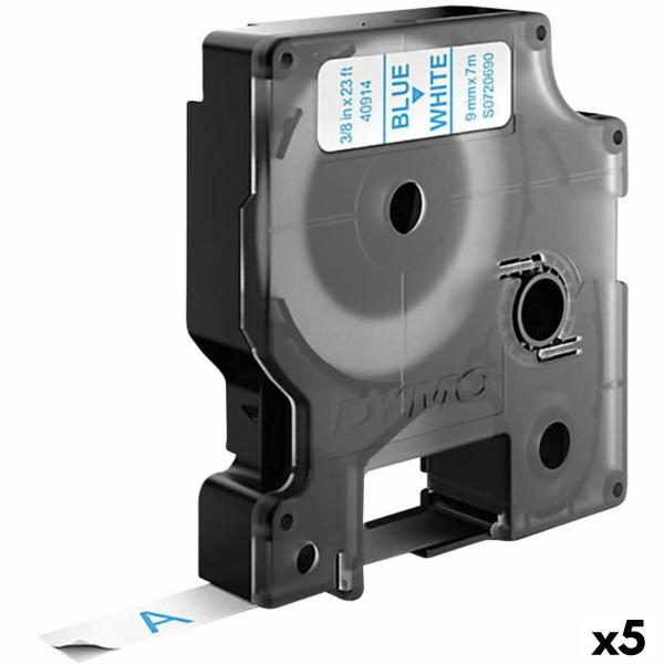 Cinta laminada para máquinas rotuladoras Dymo D1 40914 9 mm LabelManager™ Branco Azul (5 Unidades)
