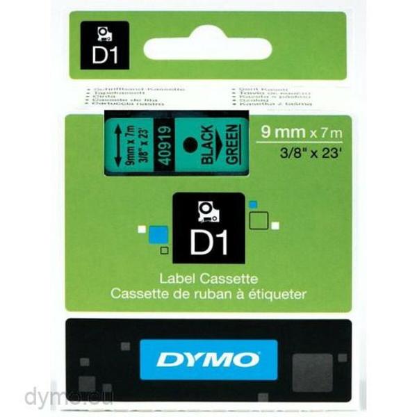 Cinta laminada para máquinas rotuladoras Dymo D1 40919 9 mm LabelManager™ Preto Verde (5 Unidades)