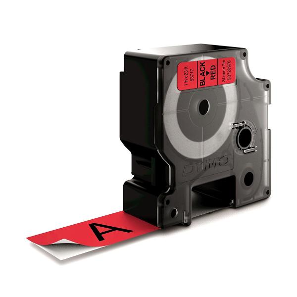 Cinta laminada para máquinas rotuladoras Dymo D1 53717 24 mm LabelManager™ Vermelho Preto (5 Unidades)
