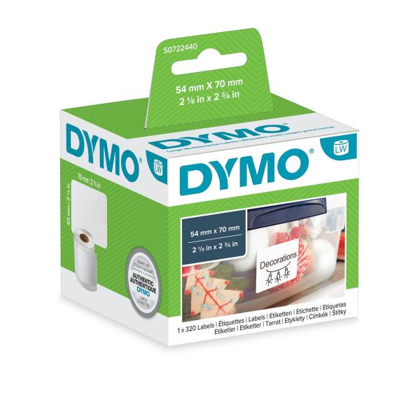 Cinta laminada para máquinas rotuladoras Dymo S0722440 Branco Papel