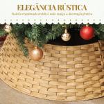 Saia para Árvore de Natal Rústica com Design Entrançado e Cobre - pé Ø68x22 cm Natural
