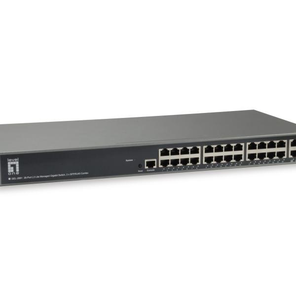 Switch LEVEL ONE 26 - Port L3 Lite Managed Gigabit 2 x SFP/RJ45 Combo - GEL - 2681