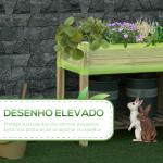 Horta Urbana de Madeira com Prateleira Mesa de Cultivo Retangular com Orifícios de Drenagem para Cultivos Plantas Jardim Terraço Exterior Carga 80 kg 91x51x76 cm Natural