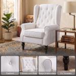 Poltrona de Sala de Estar Poltrona Moderna para Dormitório com Pés de Madeira Poltrona Individual 74x86x102 cm Creme