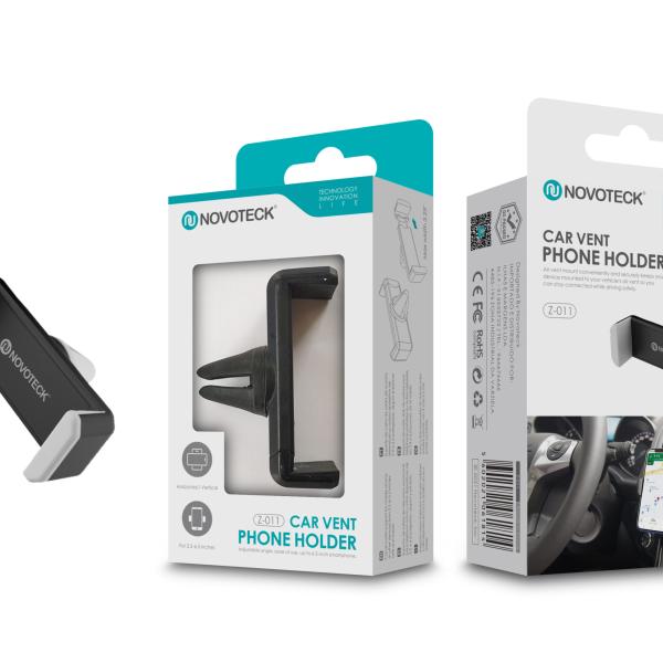 Suporte para Telemóvel de Ventilação Cinza - Negro Z - 011 Rotação 360