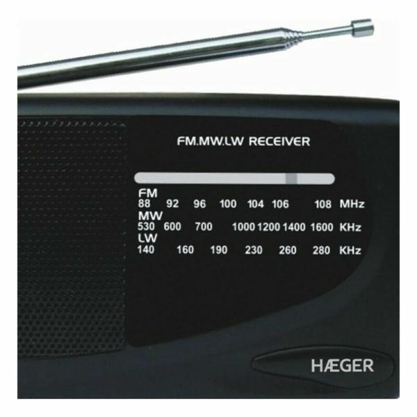 Rádio AM/FM Haeger PR-TRI.002A Preto