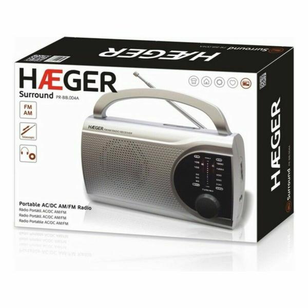 Rádio AM/FM Haeger PR-BIB.004B Cinzento