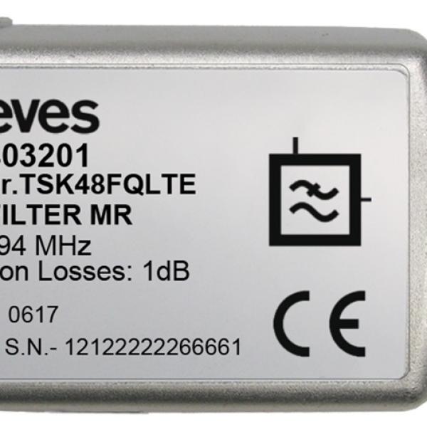 Filtro LTE/5G MR (Medium Rejection) c/ Passagem DC 47...694MHz (C.48) Conector F - TELEVES 403201