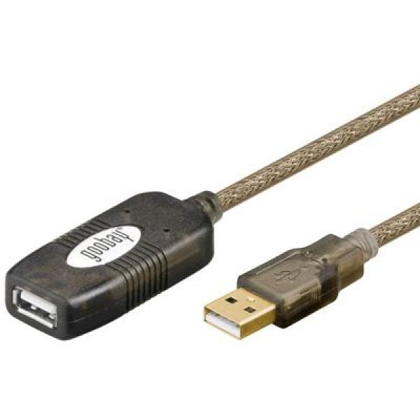 Cabo USB A Macho - USB A Fêmea 50cm (Preto) - GOOBAY