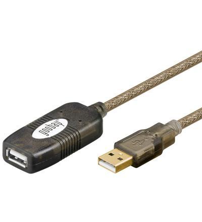 Cabo USB A Macho - USB A Fêmea 50cm (Preto) - GOOBAY