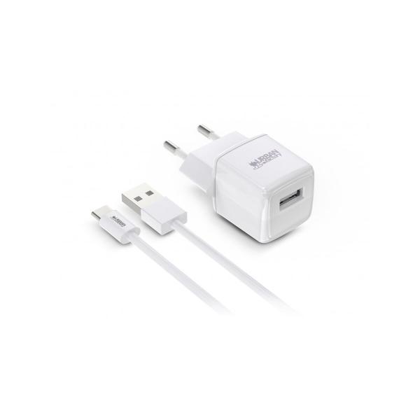 Carregador de Parede + Cabo USB-C Urban Factory PSC25UF Branco 12 W