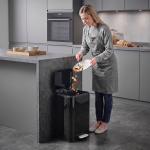 Caixote do Lixo para Cozinha 20 L em Aço Galvanizado com Tampa de Fecho Suave Pedal Balde Removível e Antiimpressões Digitais Preto