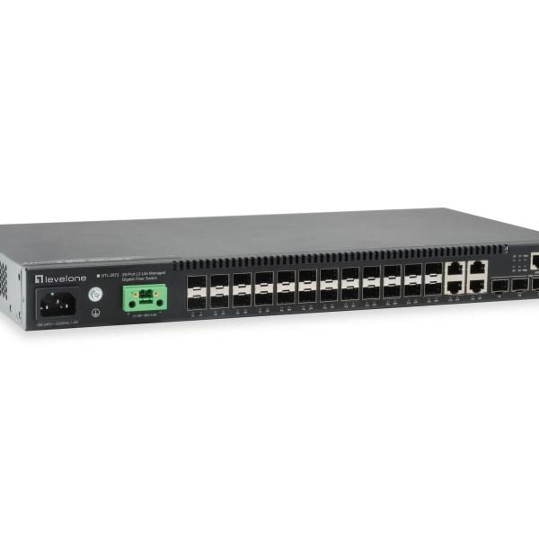 Switch LEVEL ONE 28 - Port L3 Lite Managed Gigabit Fiber,4x10GbE SFP+,4Gigabit SFP/RJ45 Combo - GTL - 2872