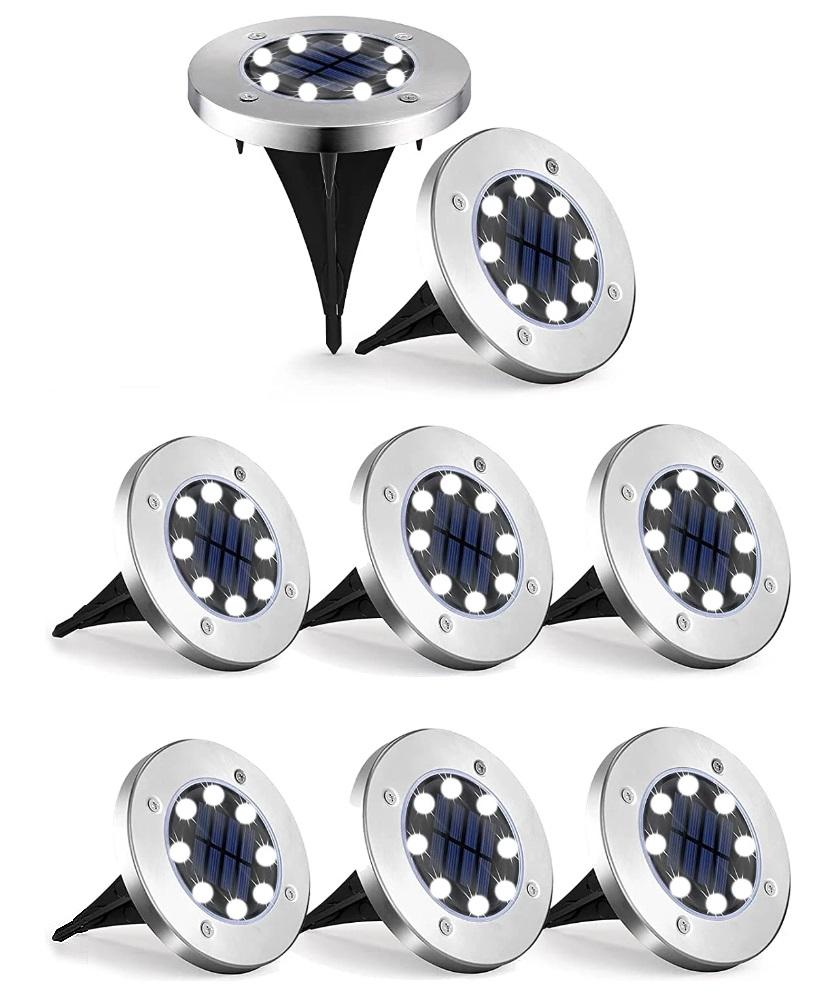 Pack 8x Projetores LED Solar Exterior p/ Jardim