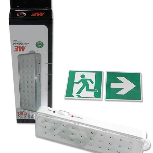 Armadura Saída Emergência 3W 180Lm (30 LEDs) Recarregável - NÃO - PERMANENTE