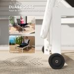 Espreguiçadeira Reclinável de Jardim com Rodas Encosto Ajustável em 5 Níveis e Estrutura de Aço 166x60x84 cm Cinzento