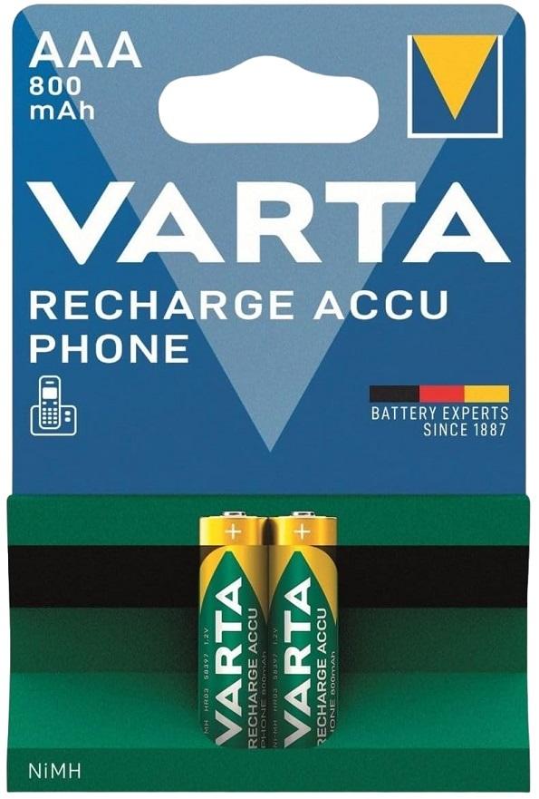 Blister 2x Pilhas Recarregáveis AAA 1,2V 800mAh - VARTA