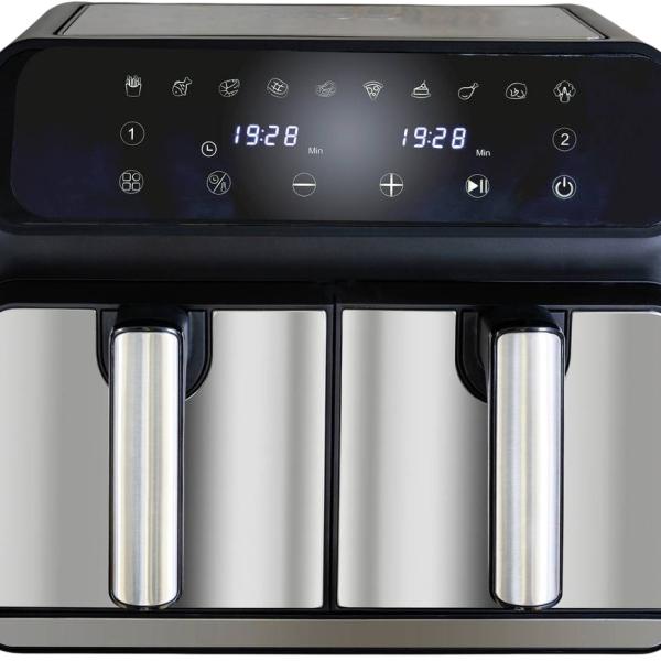 Fritadeira Dupla Air Fryer 8L 1700W (Preto/Cinzento) - UNOLD