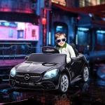 Carro Elétrico Mercedes SLC 300 12V com Controlo Remoto Faróis LED Música TF USB e Abertura da Porta 3 - 5km/h 107x62,5x44 cm Preto