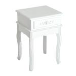 Mesa de Cabeceira com 1 Gaveta Mesa Auxiliar de Madeira para Dormitório Sala de Estar Estilo Moderno 40x35x60cm Branco