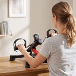Mini Bicicleta Estática de Exercícios Mini Bicicleta Estática com Altura e Comprimento Ajustáveis Tela LCD Máquina de Pedalar de Mãos e Pernas 33 - 43x40x24,5 - 34,5 cm Preto
