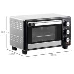 Mini Forno 16L 1400W com 3 Modos de Aquecimento Temperatura até 230°C Temporizador 60 Minutos 44x32x28,1 cm Prata