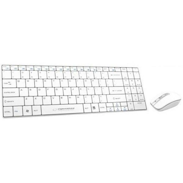 Teclado e Rato Esperanza EK122W Branco QWERTY