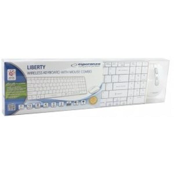 Teclado e Rato Esperanza EK122W Branco QWERTY