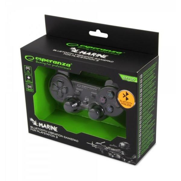 Controlo remoto sem fios para videojogos Esperanza Marine GX700 Preto Bluetooth PlayStation 3