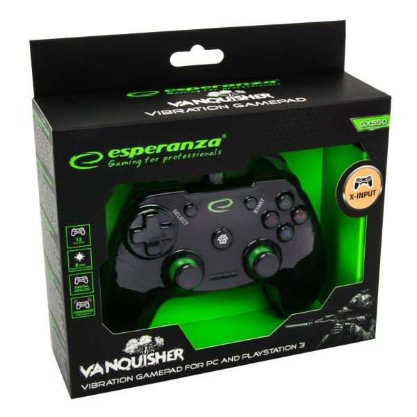 Comando Gaming Esperanza Vanquisher GX550 USB 2.0 Preto PC PlayStation 3