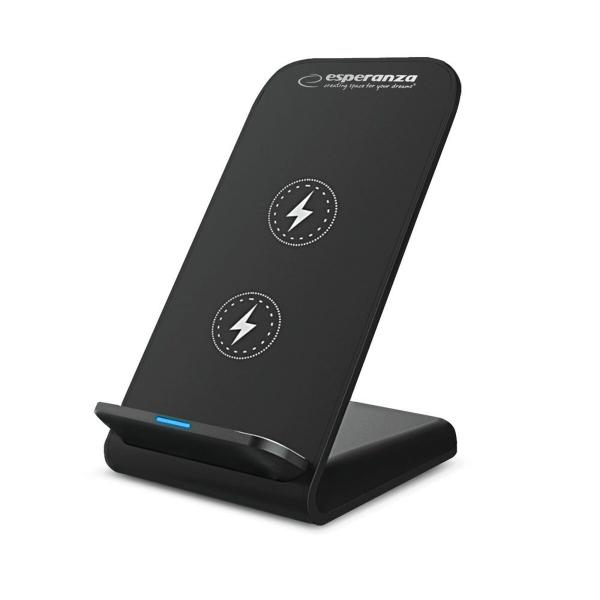 Carregador sem Fios com Suporte para Telemóveis Esperanza EZC101 Preto